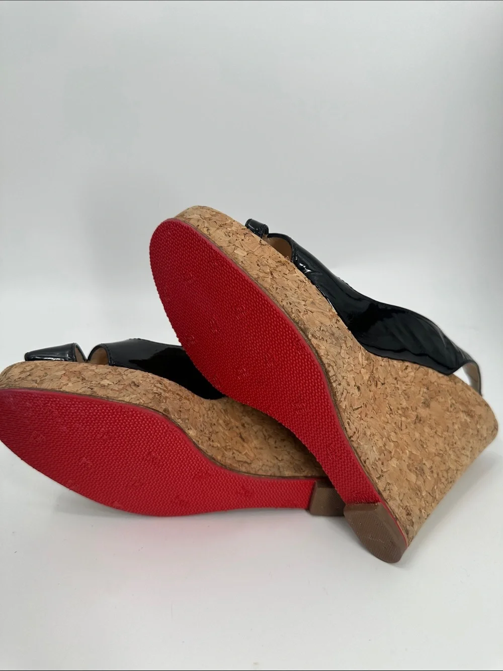 Christian Louboutin cork peep toe wedge sandals size 36 U.S. 6